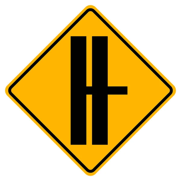 Οδική διασταύρωση μπροστά και T-Junction Traffic Road Sign, Διάνυσμα Εικονογράφηση, Απομονώστε σε λευκό φόντο ετικέτα. Eps10 — Διανυσματικό Αρχείο