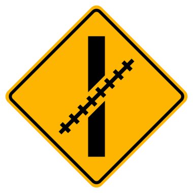 Warning Railway Level Crossing at an oblique angle Symbol Sign,Vector Illustration, Isolate On White Background Label. EPS10  clipart
