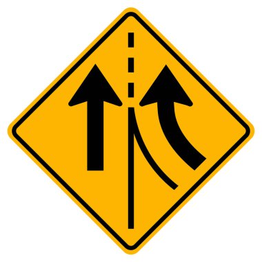 Uyarı trafik işareti birleşiyor Sağ şerit, Vektör İllüstrasyonu, Iso