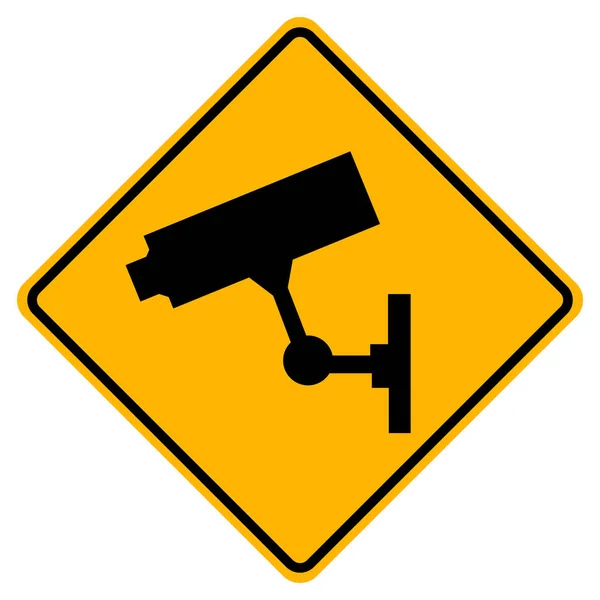 Advertencia Signo de cámara de video CCTV, ilustración vectorial, etiqueta de fondo blanco aislado. EPS10 — Archivo Imágenes Vectoriales