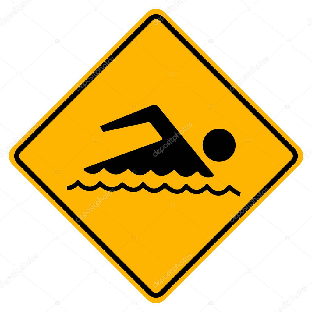 Swimming Area Allowed Symbol Sign,Vector Illustration, Isolate On White Background Label. EPS10  