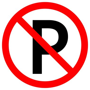 Park Sembolü İşareti Yok, Vektör İllüzyonu, Beyaz Arkaplan Etiketinde İzolasyon. Bölüm 10 