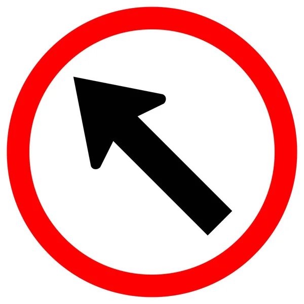 Перейти вліво Стрілка дорожній знак, Векторні ілюстрації, Ізоляція на білому тлі етикетки. ЕПС10 — стоковий вектор