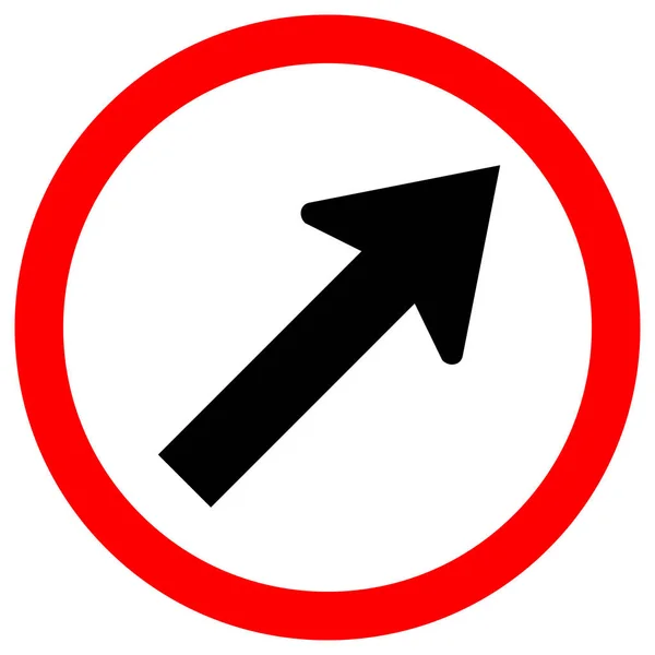 Go To The Right By The Arrow Traffic Road Sign, Vector Illustration, Isolate On White Background Label (dalam bahasa Inggris). EPS10 - Stok Vektor