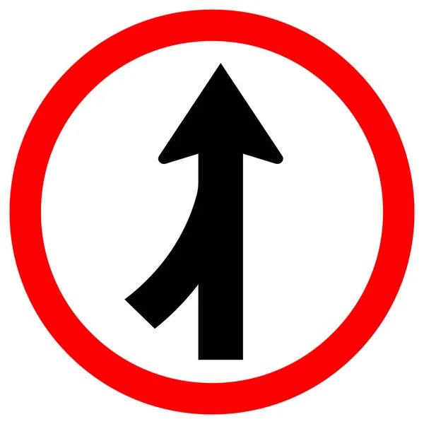 Συγχώνευση ενταχθούν Way Left Traffic Road Sign, Διάνυσμα Εικονογράφηση, Απομονώστε σε λευκό φόντο ετικέτα. Eps10 — Διανυσματικό Αρχείο