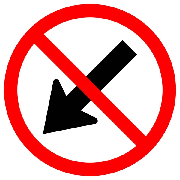 Prohibir Mantener a la izquierda por la flecha Red Circle Traffic Road Sign, Vector Illustration, Aislar en la etiqueta de fondo blanco. EPS10 — Archivo Imágenes Vectoriales