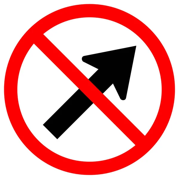 Proibire Vai a destra dal segnale stradale freccia traffico, Illustrazione vettoriale, Isolare su etichetta sfondo bianco. EPS10 — Vettoriale Stock