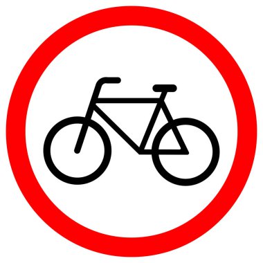 Bisikletler sadece trafik işaretleri, vektör illüstrasyonu, beyaz arka planda tecrit. Bölüm 10 