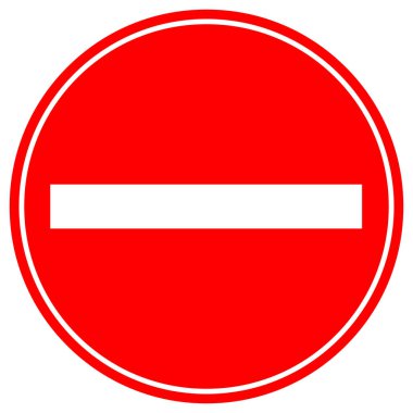 Giriş Trafik Sembolü İşareti, Vektör İllüstrasyonu, Beyaz Arkaplanda İzolasyon, Etiket. Bölüm 10 