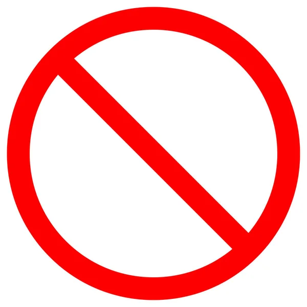 Ніяких знаків порожнього червоного перехрещеного кола, не дозволений знак, боковий знак, що забороняє символ, векторна ілюстрація, ізольований на білому тлі етикетки. ЕПС10 — стоковий вектор