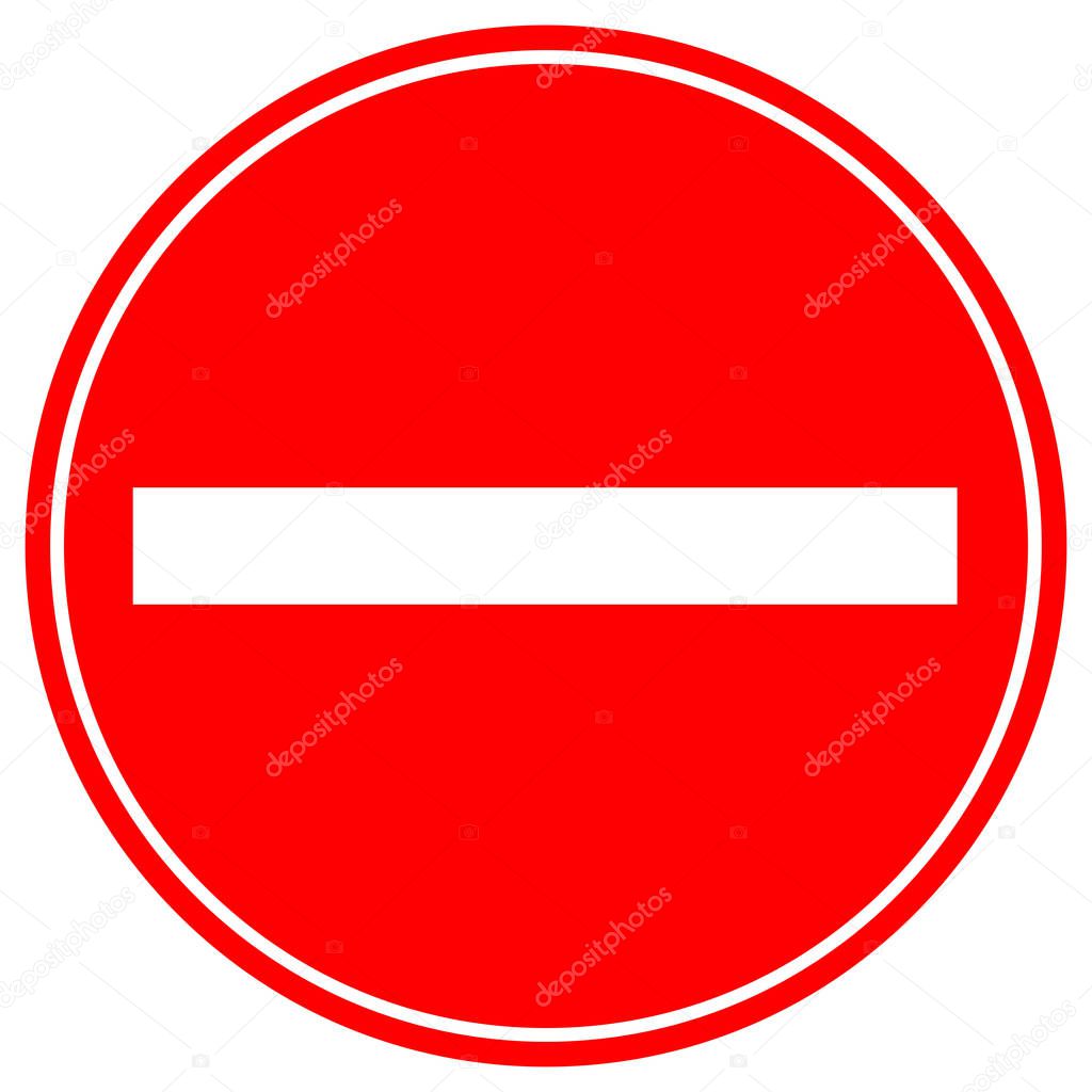 No Entry Traffic Road Symbol Sign, Vector Illustration, Isolate On White Background, Label. EPS10 