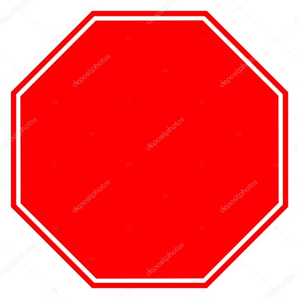 Blank Stop Sign,Vector Illustration, Isolate On White Background, Label. EPS10 