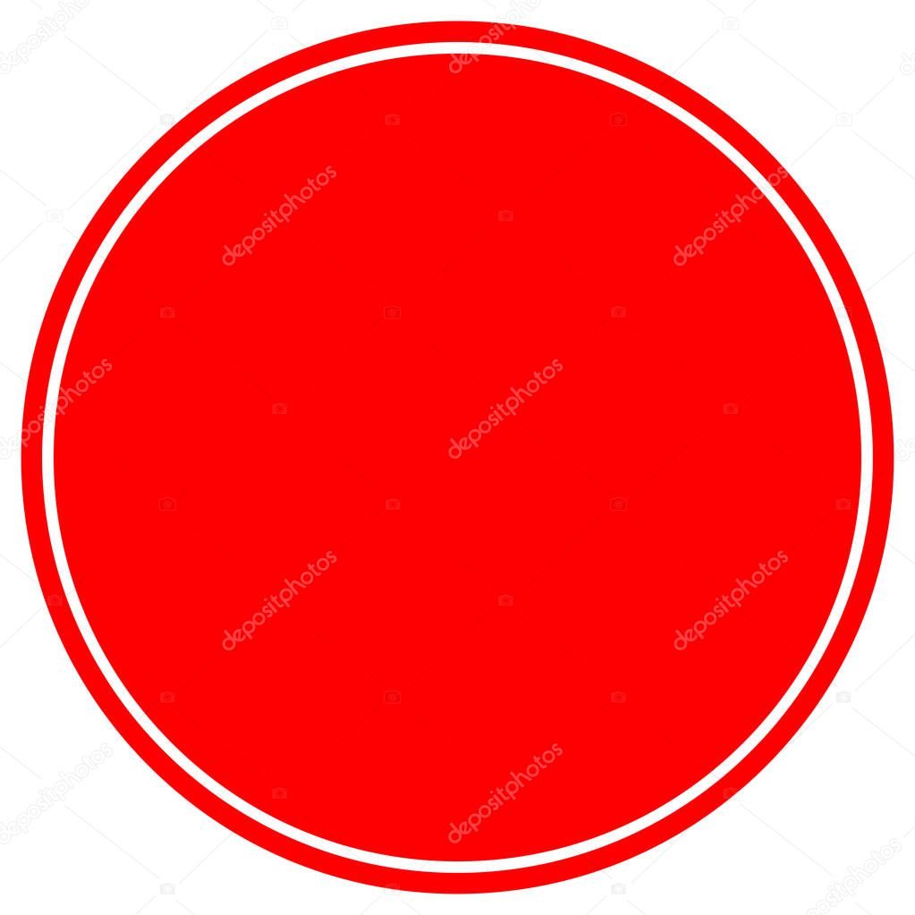 Blank Stop Circle Red Background sign,Vector Illustration, Isolate On White Background, Label. EPS10 