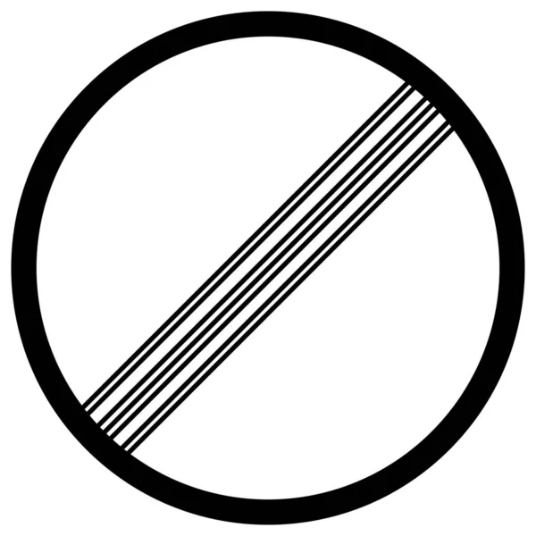 Einde van alle beperkingen Traffic Road Symbool Sign, Vector Illustratie, Isoleer op witte achtergrond, Label. Eps10 — Stockvector