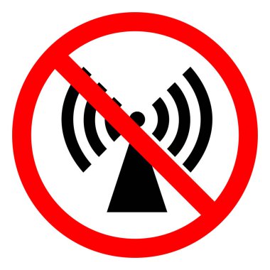 Tehlike-İyonize Olmayan Radyasyon Sembolü, Vektör İllüstrasyonu, Beyaz Arkaplan Etiketinde İzole Edilme. EPS10 