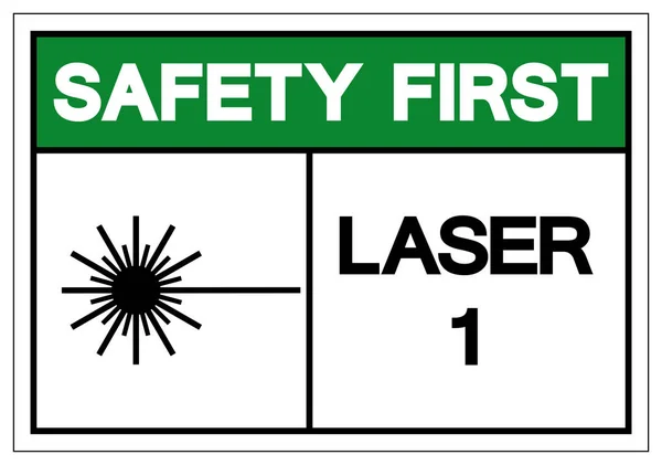 Ασφάλεια Πρώτο Λέιζερ 1 σύμβολο, διανυσματική απεικόνιση, Απομονώστε σε λευκό φόντο ετικέτα. Eps10 — Διανυσματικό Αρχείο