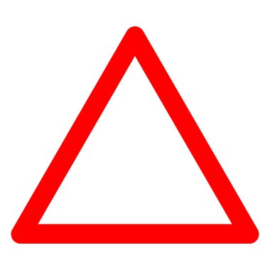 Tehlike Üçgeni Boş Trafik İşareti, Vektör İllüstrasyonu, Beyaz Arkaplan Etiketinde Tecrit. Bölüm 10 