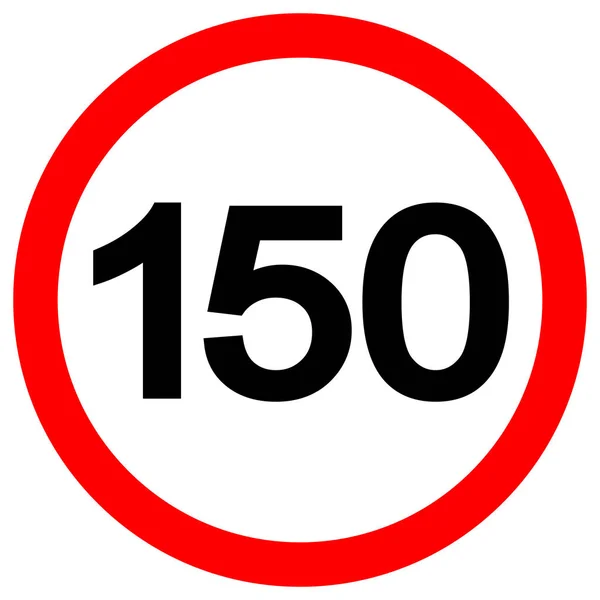 Обмеження швидкості 150 дорожніх знаків, Векторні ілюстрації, Ізольовані на білому тлі етикетки. ЕПС10 — стоковий вектор