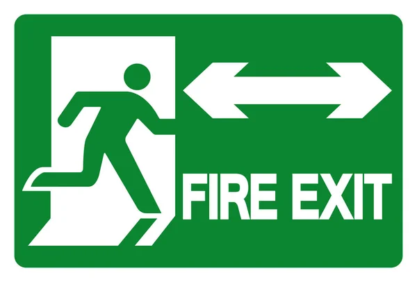 Segno di simbolo di uscita antincendio, illustrazione vettoriale, isolato su etichetta bianca di sfondo. EPS10 — Vettoriale Stock