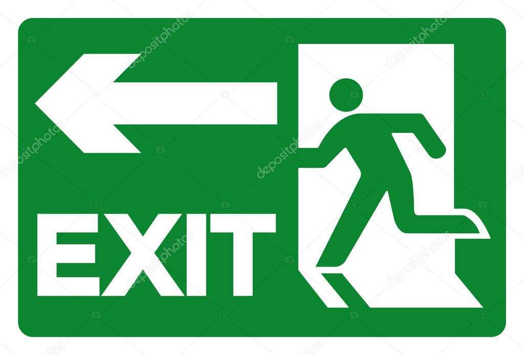 Exit Symbol Sign, Vector Illustration, Isolate On White Background Label. EPS10 