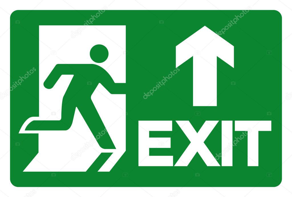 Exit Symbol Sign, Vector Illustration, Isolate On White Background Label. EPS10 