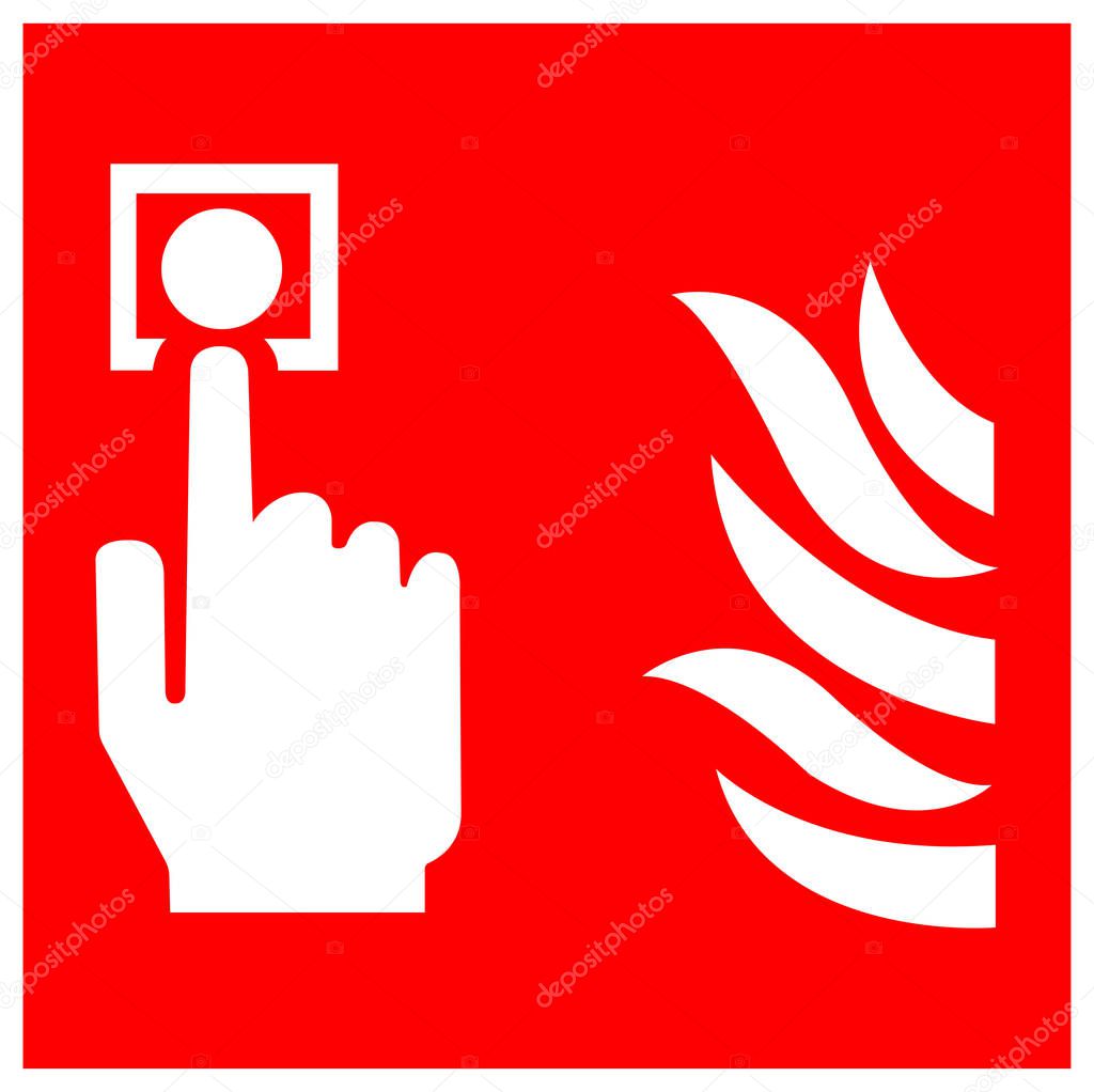 Fire Alarm Call Point Symbol Sign, Vector Illustration, Isolate On White Background Label. EPS10 