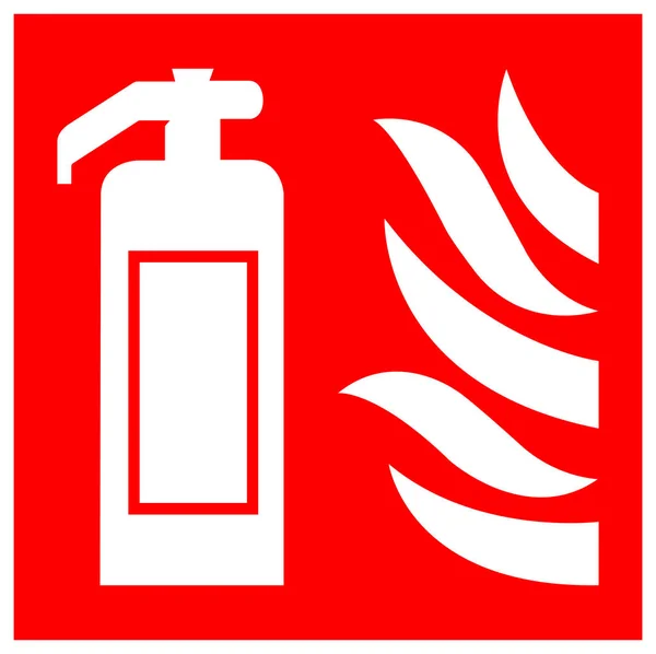 Signo de símbolo del extintor de incendios, ilustración vectorial, aislamiento en la etiqueta de fondo blanco. EPS10 — Vector de stock