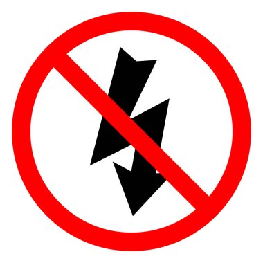 Tehlike Yüksek Voltaj Sembol İşareti, Vektör İllüzyonu, Beyaz Arkaplan Etiketinde İzolasyon. EPS10  