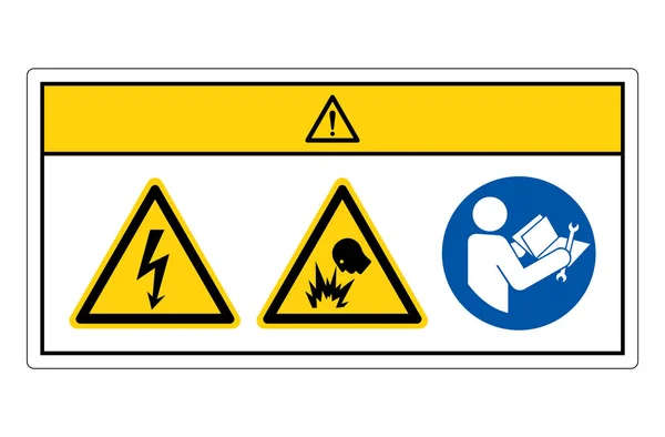 Señal de símbolo de peligro de choque eléctrico de precaución, ilustración vectorial, aislamiento en la etiqueta de fondo blanco. EPS10 — Vector de stock