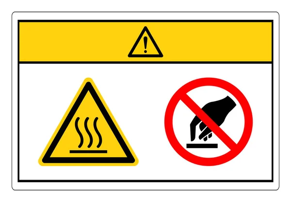 Attention Surface chaude Ne touchez pas signe symbole, illustration vectorielle, isoler sur l'étiquette de fond blanc. PSE10 — Image vectorielle
