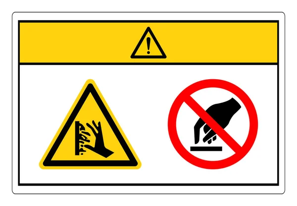 Precaución La superficie caliente no toque la muestra del símbolo, ilustración del vector, aísle en la etiqueta blanca del fondo. EPS10 — Archivo Imágenes Vectoriales