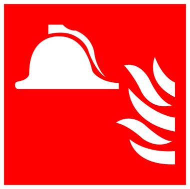 Ateşle Mücadele Ekipmanları Koleksiyonu Sembol İşareti, Vektör İllüstrasyonu, Beyaz Arkaplan Etiketi İzole Edilmesi. EPS10 