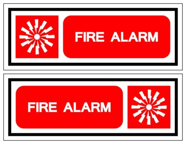 Yangın Alarmı Sembol İşareti, Vektör İllüzyonu, Beyaz Arkaplan Etiketinde İzole Edin. EPS10 