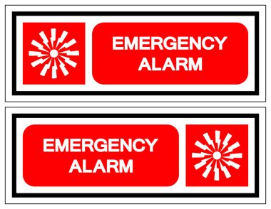 Acil Durum Alarm Sembol İşareti, Vektör İllüzyonu, Beyaz Arkaplan Etiketinde İzole Edin. EPS10 