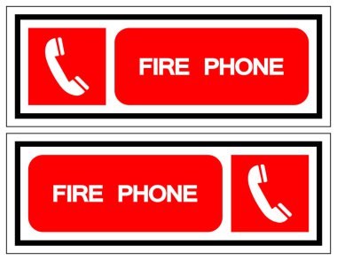 Ateş Telefonu Sembol İşareti, Vektör İllüstrasyonu, Beyaz Arkaplan Etiketinde İzole Edin. EPS10 