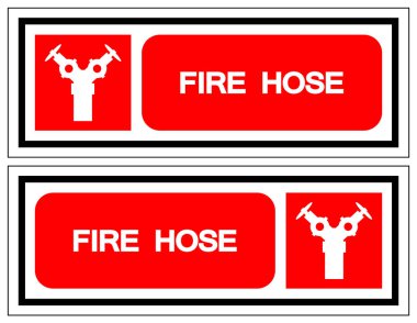 Yangın Hortumu Sembol İşareti, Vektör İllüzyonu, Beyaz Arkaplan Etiketinde İzole Edin. Bölüm 10 