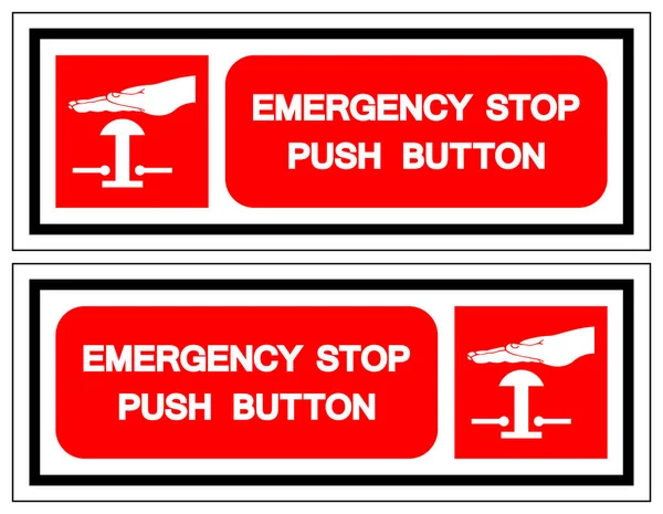 Segno di simbolo del pulsante di arresto di emergenza, Illustrazione vettoriale, Isolare su etichetta di sfondo bianco. EPS10 — Vettoriale Stock