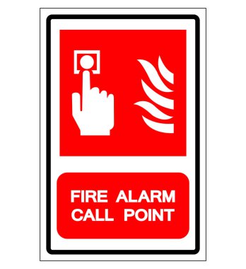 Yangın Alarm Noktası Sembol İşareti, Vektör İllüzyonu, Beyaz Arkaplan Etiketinde İzole Edin. EPS10