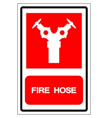 Yangın Hortumu Sembol İşareti, Vektör İllüzyonu, Beyaz Arkaplan Etiketinde İzole Edin. Bölüm 10