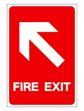 Yangın Çıkış Sembolü İşareti, Vektör İllüzyonu, Beyaz Arkaplan Etiketinde İzole Edin. EPS10 