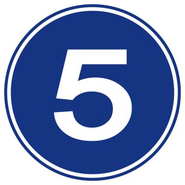 Hız Sınırı 5 Trafik İşareti, Vektör İllüzyonu, Beyaz Arkaplan Etiketi İzole Et. Bölüm 10  