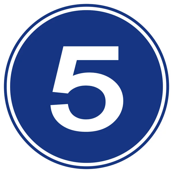 Limite di velocità 5 Segnale di traffico, illustrazione vettoriale, isolato su etichetta di sfondo bianco. EPS10 — Vettoriale Stock