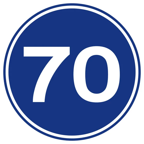 Όριο ταχύτητας 70 Traffic Sign, Vector Illustration, Απομονώστε την ετικέτα λευκού φόντου. Eps10 — Διανυσματικό Αρχείο