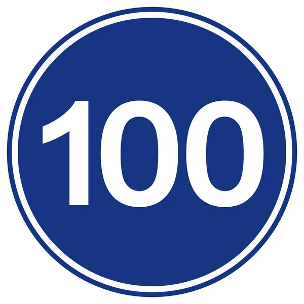 Omezení rychlosti 100 Dopravní značka, Vektorové ilustrace, Izolovat na bílém pozadí štítek. Eps10 — Stockový vektor