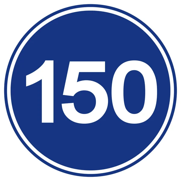 Ograniczenie prędkości 150 Znak drogowy, Ilustracja wektora, Izolacja na białym tle etykiety. EPS 10 — Wektor stockowy