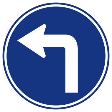 Turn Left Traffic Road Sign,Vector Illustration, Isolate On White Background Symbols, Label. EPS10  clipart