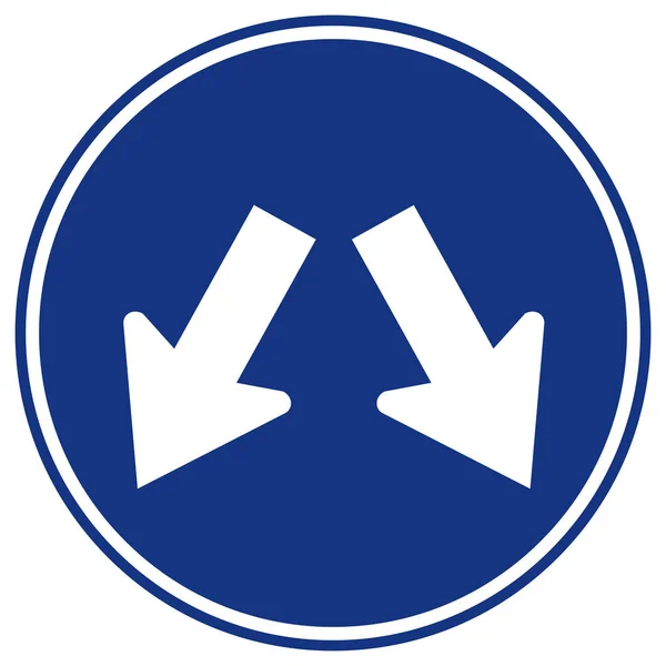 Mantener a la izquierda o mantener el tráfico derecho Señal de tráfico, Ilustración de vectores, Aislar en la etiqueta de fondo blanco. EPS10 — Vector de stock