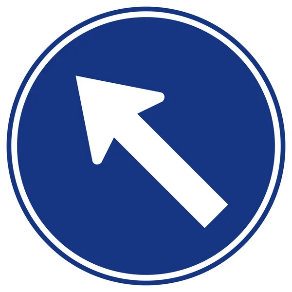 Gehen Sie nach links durch den Pfeil Verkehrszeichen, Vektorabbildung, isolieren auf weißem Hintergrund Etikett. eps10 — Stockvektor