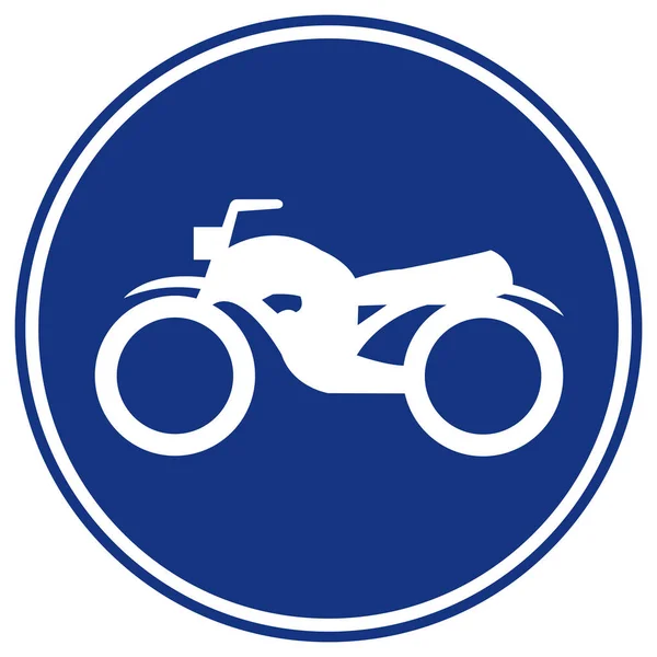 Panneau de signalisation routière Gardez la promenade à moto, Illustration vectorielle, Isoler sur étiquette de fond blanc. PSE10 — Image vectorielle