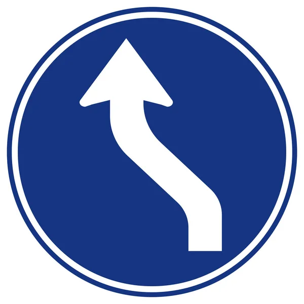 Curved Left Traffic Road Sign, Vector Illustration, Isolate On White Background Symbols, Label. S10 — стоковый вектор